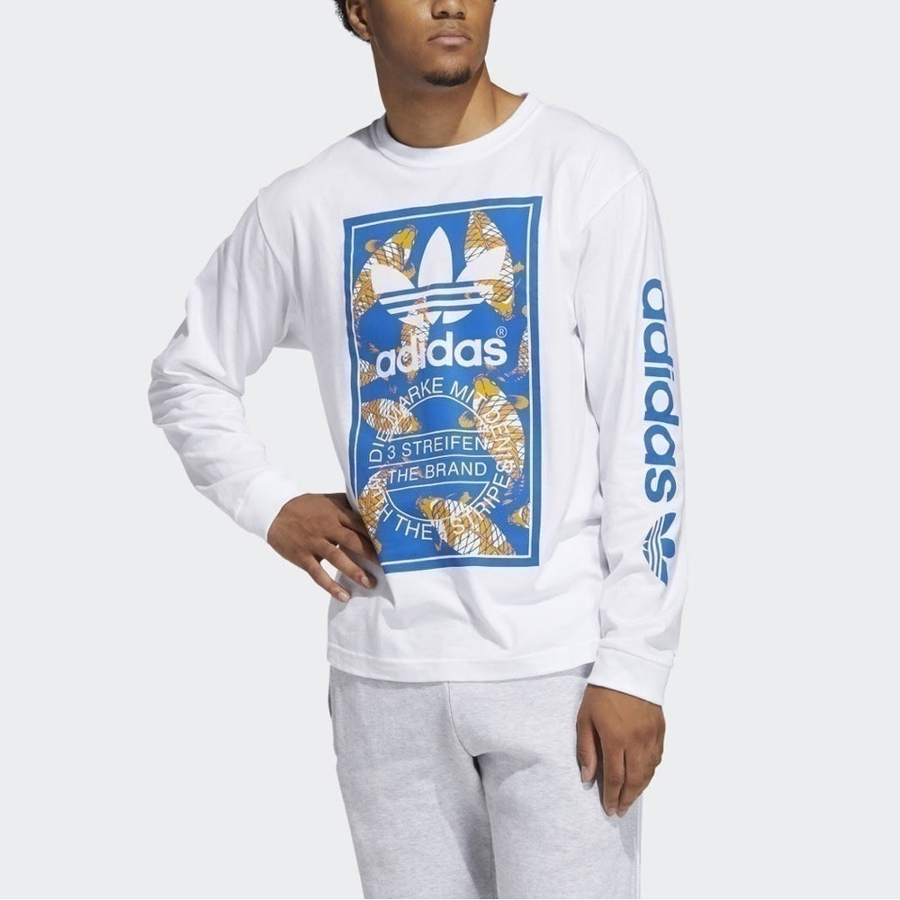 ADIDAS Koi Fish Trefoil Logo long sleeve Tee shirt